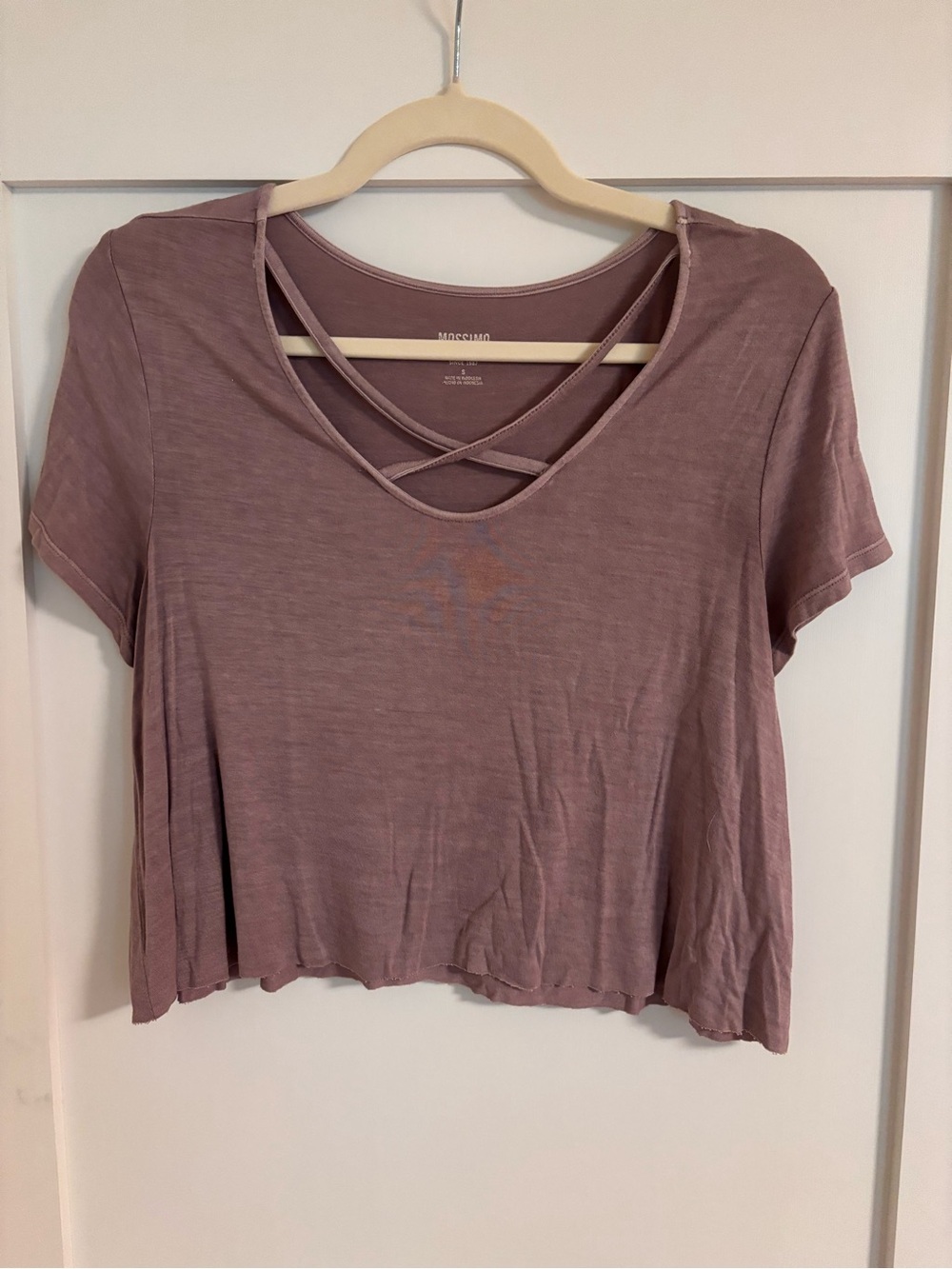Mossimo Mauve Crisscross Tee